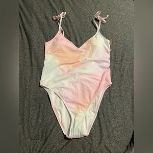 Brand new! VS Pink deep plunge one piece swim suit  sz large